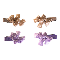 Little Double Bow Purple Hair Clip 6 PCS