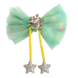 Big Unicorn Bow Green Hair...