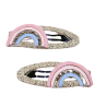 Gold Glitter Rainbow Hair Clip 6 PCS