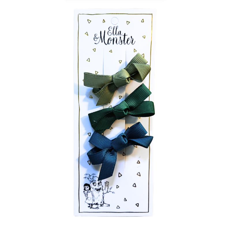 Hair Clip Set – Forest Bows 6 PCS