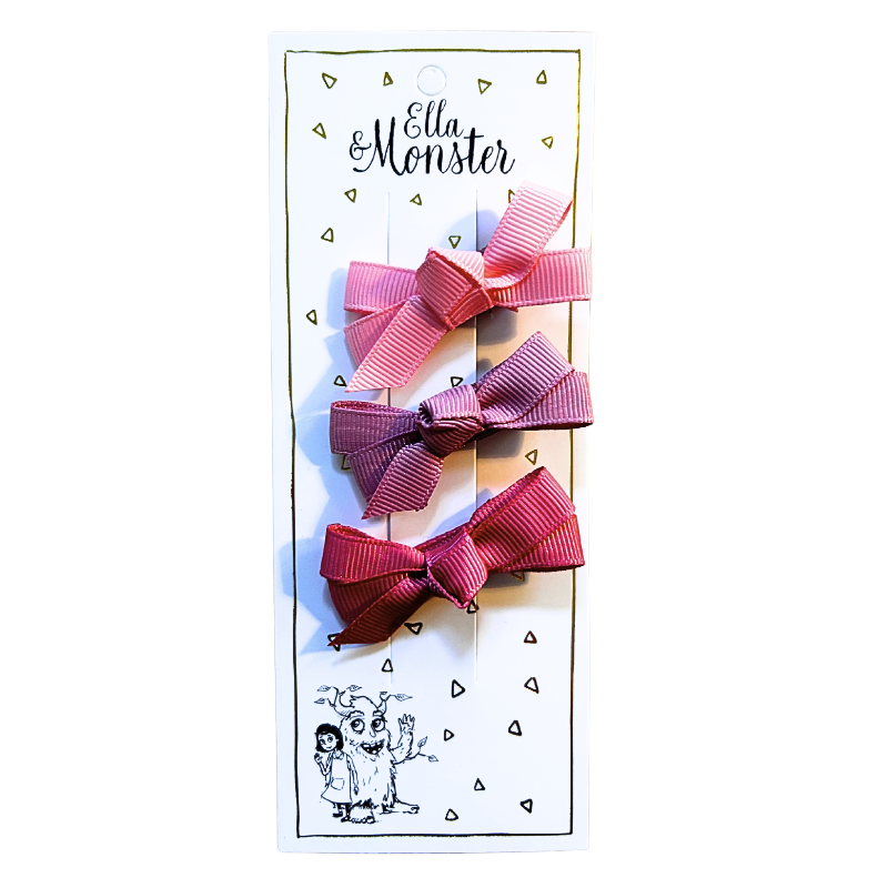 Hair Clip Set – Berry Bows 6 PCS