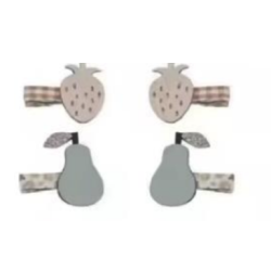 Strawberry & Pear Hair Clips – Set of 6
