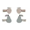 Strawberry & Pear Hair Clips – Set of 6