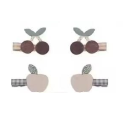 Cherry & Apple Hair Clips – Set of 6