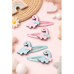 Dino Friends Rose Hair Clips – Set of 6