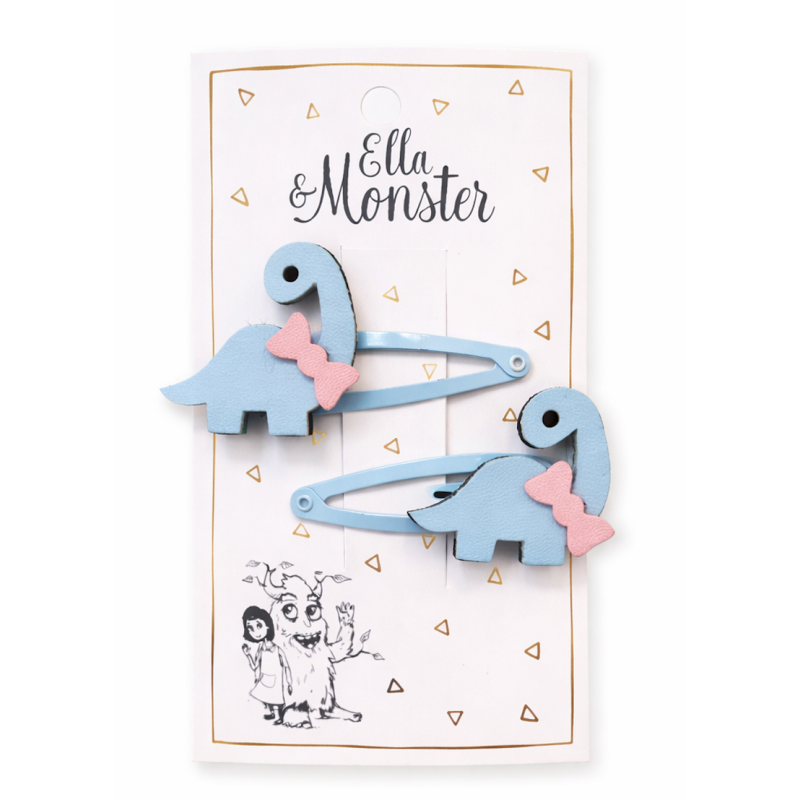 Dino Friends Blue Hair Clips – Set of 6