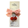 Cherry Velvet Bow – Pink, 6 PCS