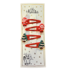 Santa & Christmas Tree Hair Clips, 6 PCS