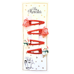 Snowman & Bells Hair Clips