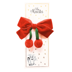 Cherry Velvet Bow – Red - 6...