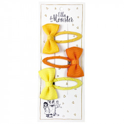 HAIR CLIP YELLOW BOW - 6'ER PACK