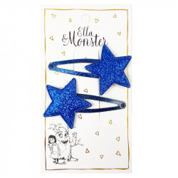 BLUE GLITTER STAR HAIR CLIP – 6’ER PACK