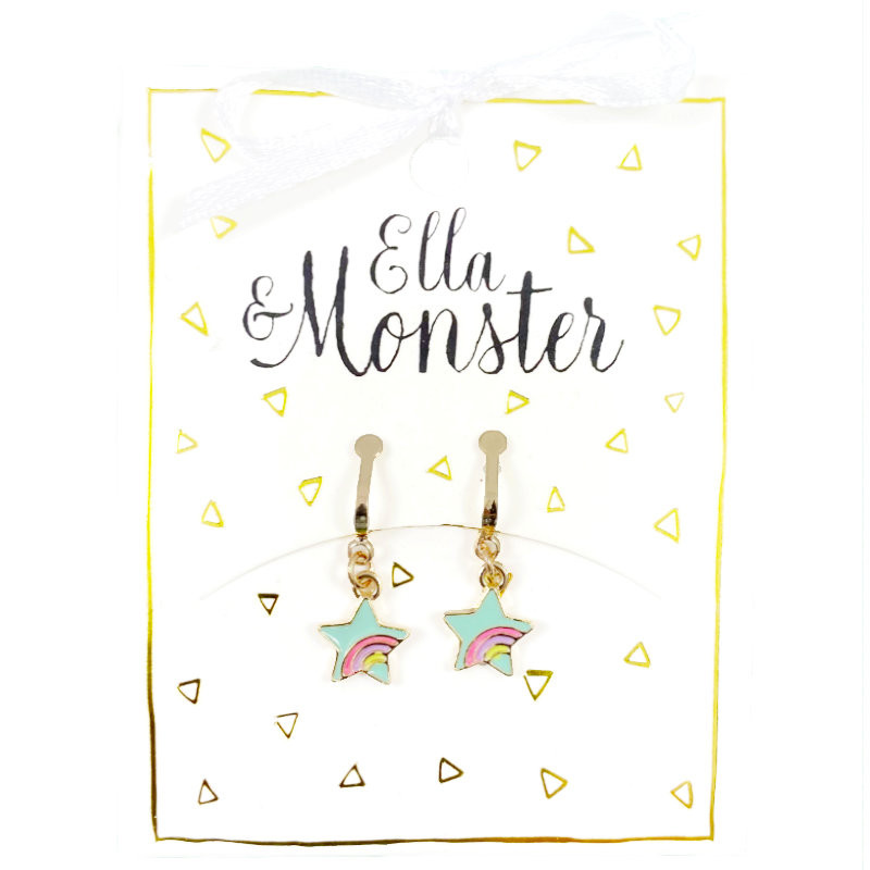 RAINBOW STAR CLIP ON EARRINGS – 6’er PACK